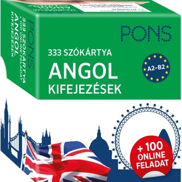 PONS 333 SZÓKÁRTYA ANGOL KIFEJEZÉSEK + 100 ONLINE FELADAT