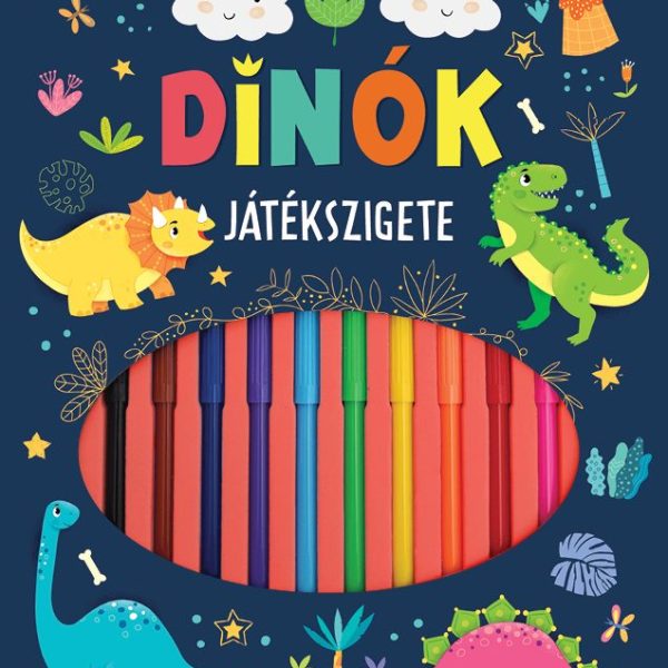DINÓK JÁTÉKSZIGETE - JÁTSSZ VELÜNK!  (FILCTOLL KÉSZLETTEL)