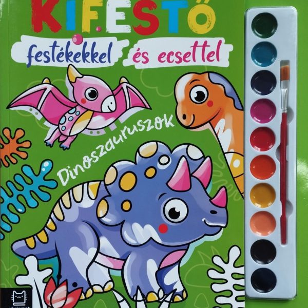 KIFESTŐ FESTÉKEKKEL ÉS ECSETTEL - DINOSZAURUSZOK