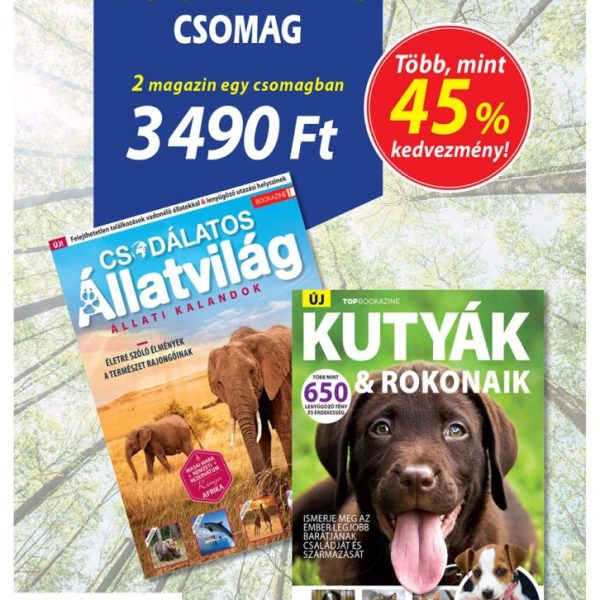 BOOKAZINE CSOMAG - FÜLES BOOKAZINE 24/1: CSODÁLATOS ÁLLATVILÁG + TOP BOOKAZINE 2