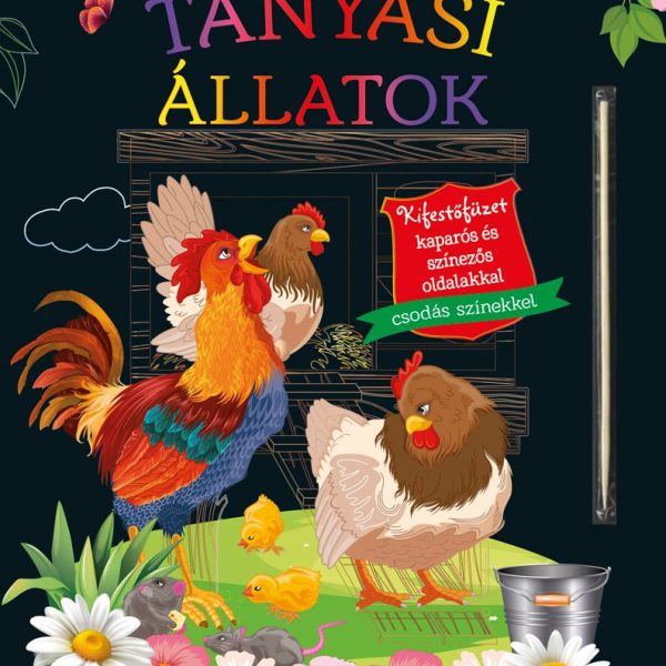 REJTŐZKÖDŐ TANYASI ÁLLATOK - KIFESTŐFÜZET KAPARÓS ÉS SZÍNEZŐS OLDALAKKAL