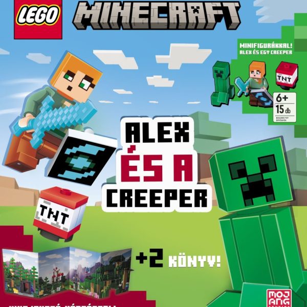 LEGO MINECRAFT - ALEX ÉS A CREEPER + 2 KÖNYV! (MINIFIGURÁKKAL!)
