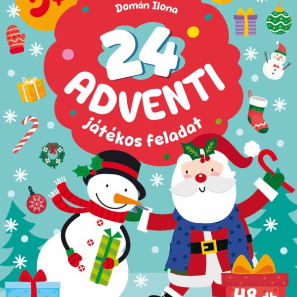 24 ADVENTI JÁTÉKOS FELADAT - VÁROM A KARÁCSONYT! 48 DB VIDÁM MATRICA