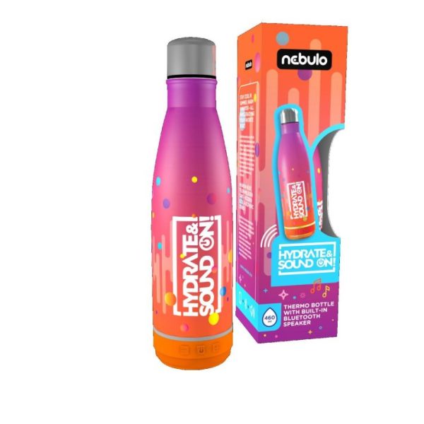 THERMO KULACS 460ML BEÉPÍTETT BLUETOOTH HANGSZÓRÓVAL, RÓZSA-NARANCS, NEBULO