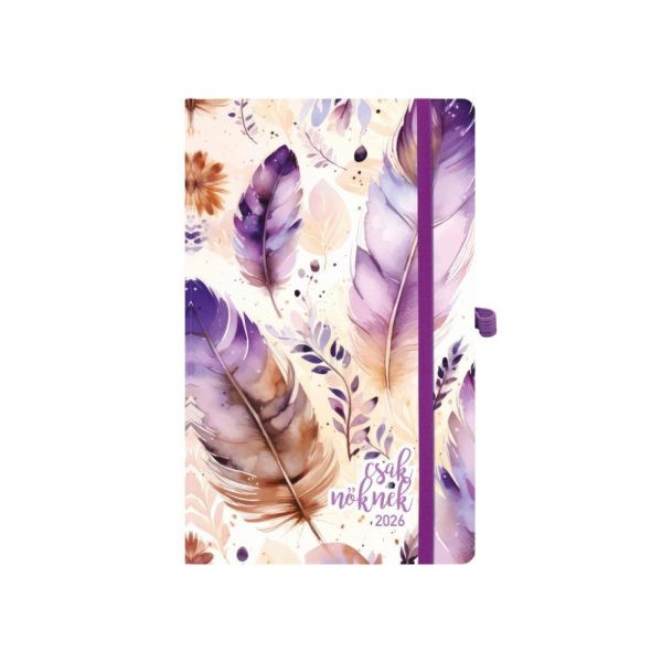 NŐI NAPTÁR A5 HETI LILA TOLL 2026