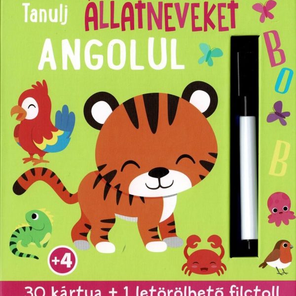 TANULJ ÁLLATNEVEKET ANGOLUL - 30 KÁRTYA+FILCTOLL
