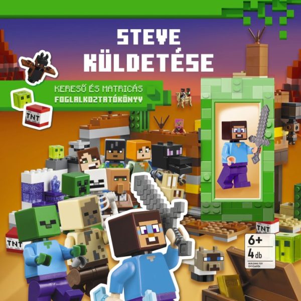LEGO MINECRAFT - STEVE KÜLDETÉSE - KERESŐ ÉS MATRICÁS FOGLALKOZTATÓKÖNYV