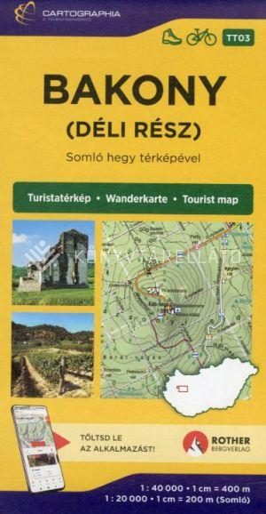 BAKONY TURISTATÉRKÉP (DÉLI RÉSZ) SOMLÓ HEGY TÉRKÉPÉVEL TT03