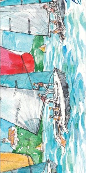 KÖNYVJELZŐ KJB-02 - BALATON HÁROM FEHÉR VITORLÁS