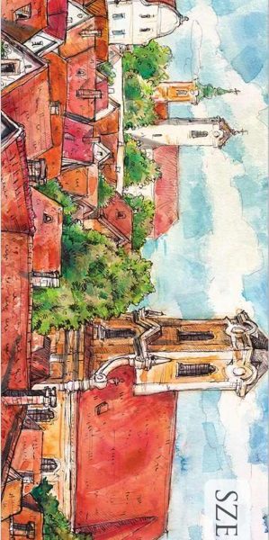 KÖNYVJELZŐ KJSZE-03 - SZENTENDRE HÁZTETŐK+TEMPLOMTORONY