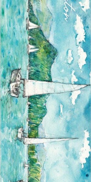 KÖNYVJELZŐ KJB-01 - BALATON FEHÉR VITORLÁSOK+ZÖLD HEGY