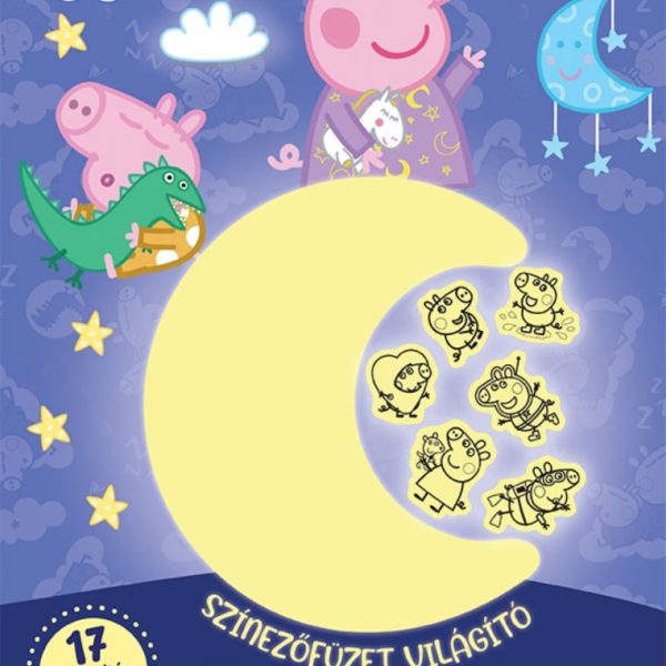 SZÍNEZŐFÜZET VILÁGÍTÓ TETKÓKKAL - PEPPA MALAC