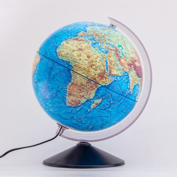 FÖLDGÖMB 31 CM-ES, VILÁGÍTÓ DUÓ, HEGY-VÍZRAJZI