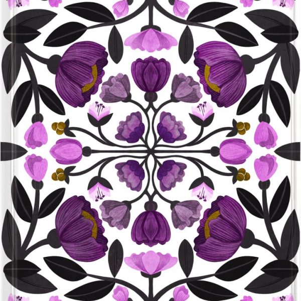 FLAME TREE A5 NOTESZ VONALAS PACE: PURPLE FLOWERS