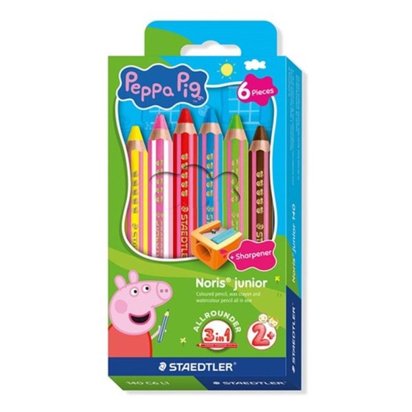 SZÍNES MAROKCERUZA STAEDTLER NORIS JUNIOR PEPPA 6 DB-OS KLT. 3 AZ 1-BEN